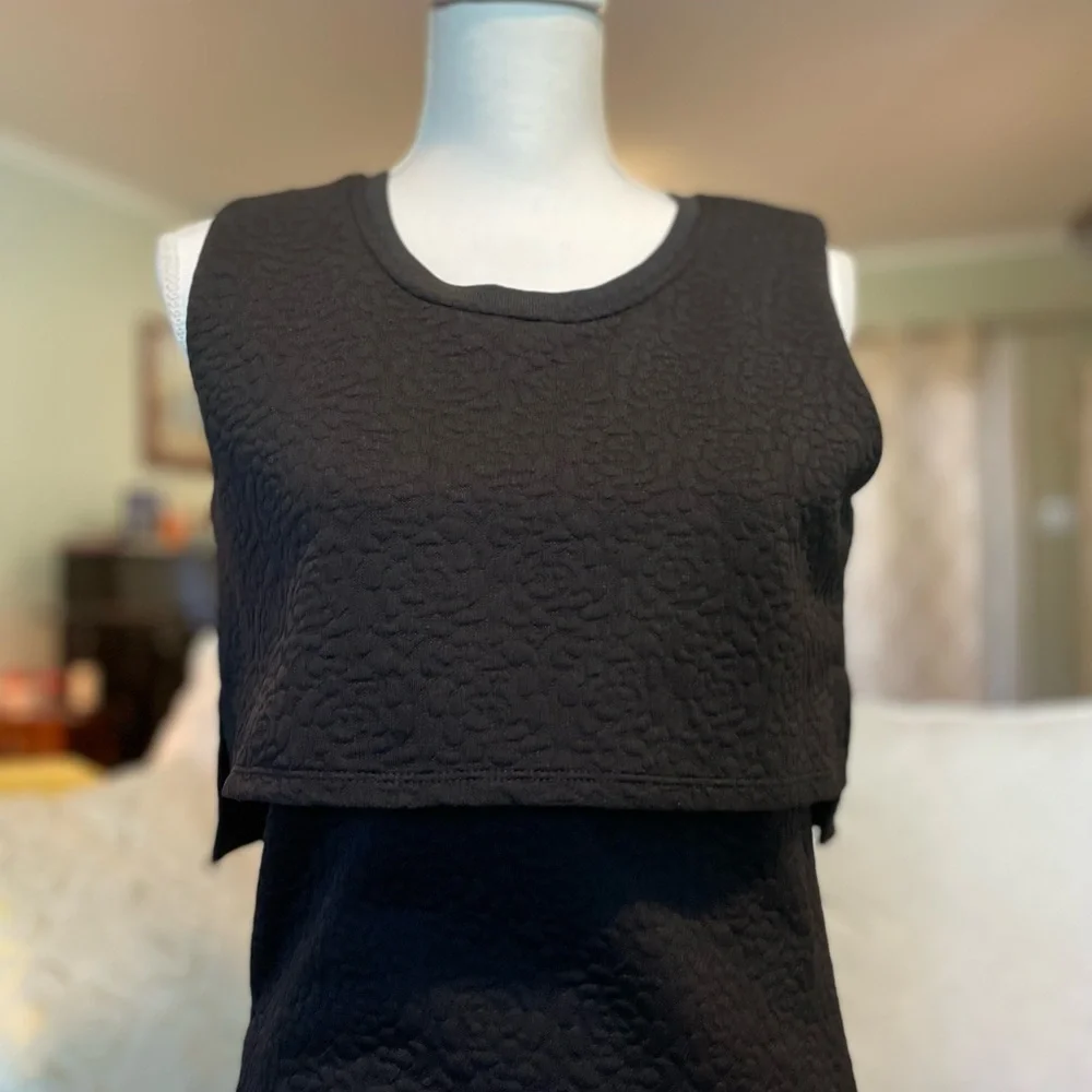 Bellfield Scilla Jacquard Textured Black Layered Dress - Picture 3 of 13